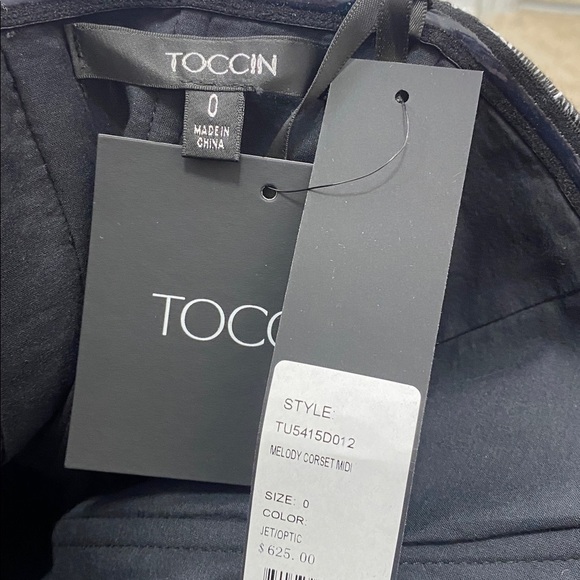 NWT Toccin Melody Floral Cotton Corset Midi-Dress - Picture 13 of 15